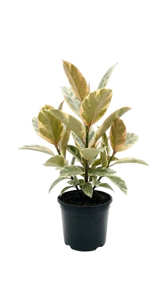 Ficus elastica Shivereana variegated - 6"